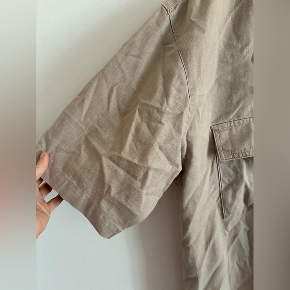 Vtg Y2K Von Dutch Safari Shirt Men M(fits like XL) Blend Cargo Pockets Logo - Picture 4 of 6